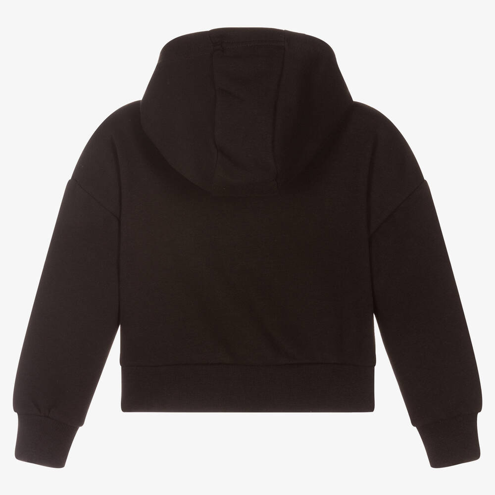 Elle Girls Black Cotton Hoodie