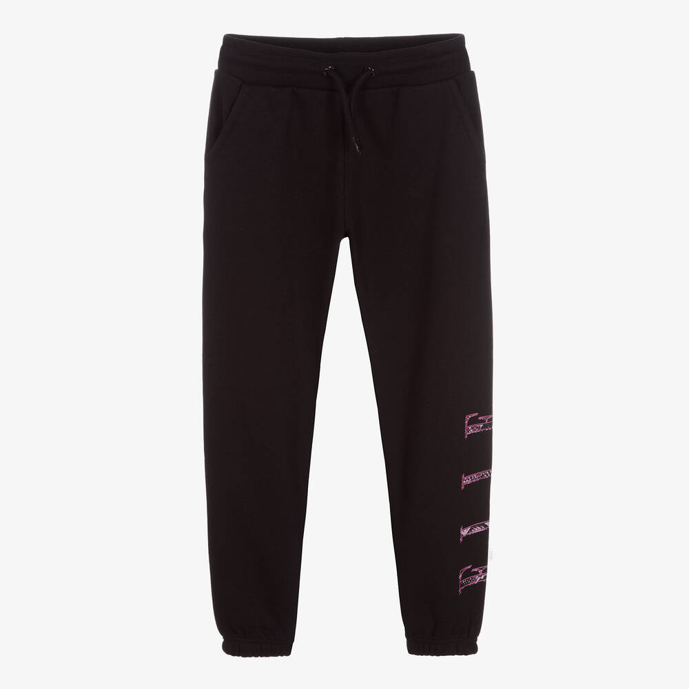 Elle - Girls Black Logo Joggers | Childrensalon