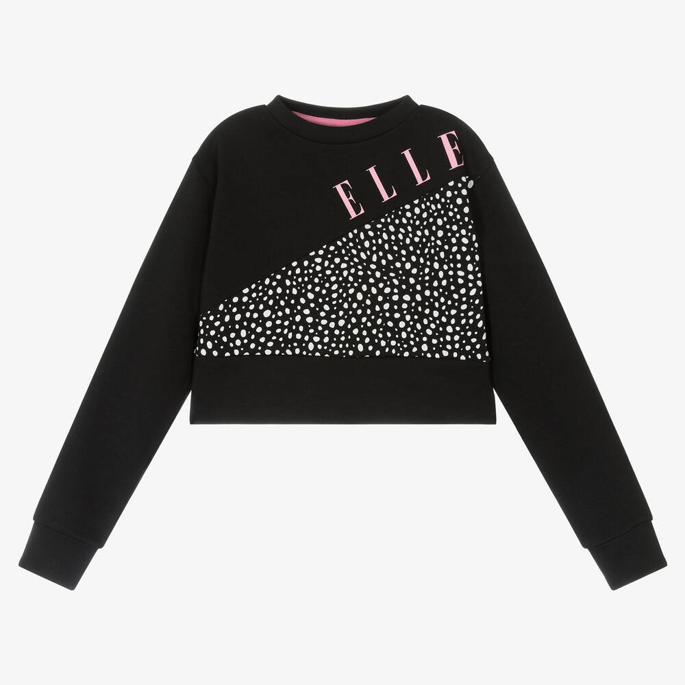 Elle - Girls Black Logo Sweatshirt | Childrensalon