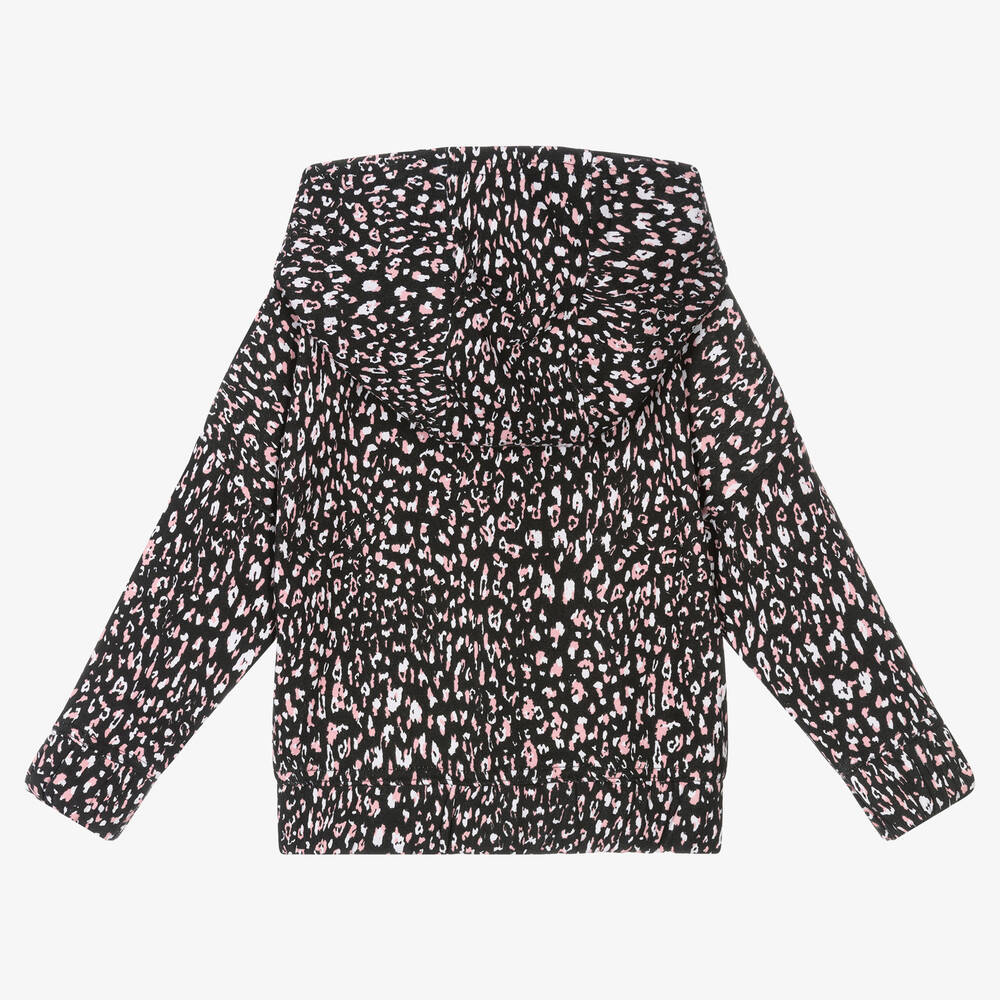 إيل-Girls Black Logo Zip-Up Hoodie | Childrensalon Outlet