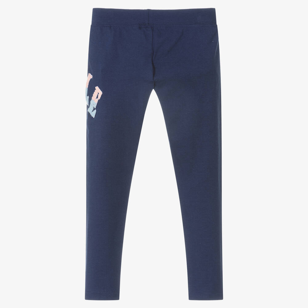 Elle-Girls Blue Cotton Leggings | Childrensalon Outlet