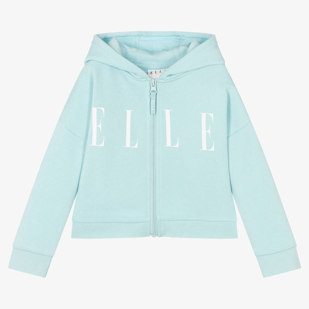 Elle - Girls Blue Jersey Zip-Up Hoodie | Childrensalon