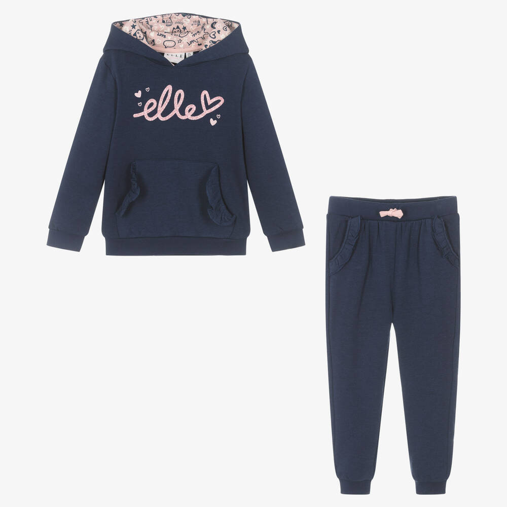 Elle Girls Blue Logo Tracksuit Childrensalon Outlet
