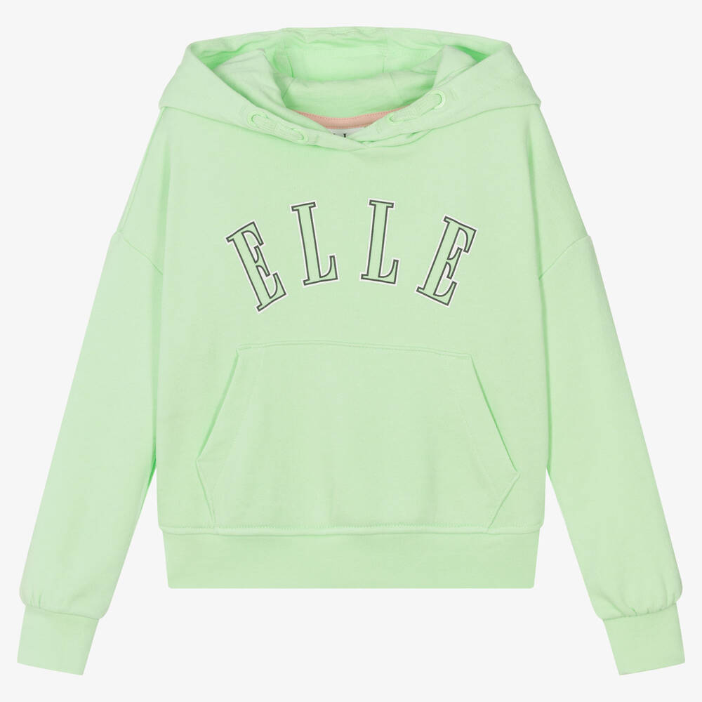 Elle - Girls Green Logo Hoodie | Childrensalon