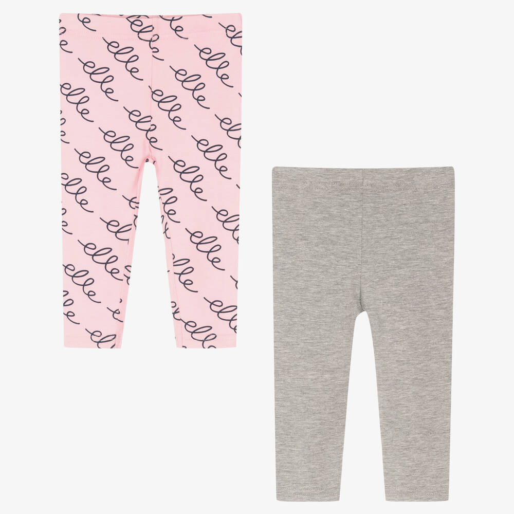 إيل-Girls Grey & Pink Leggings Set | Childrensalon Outlet