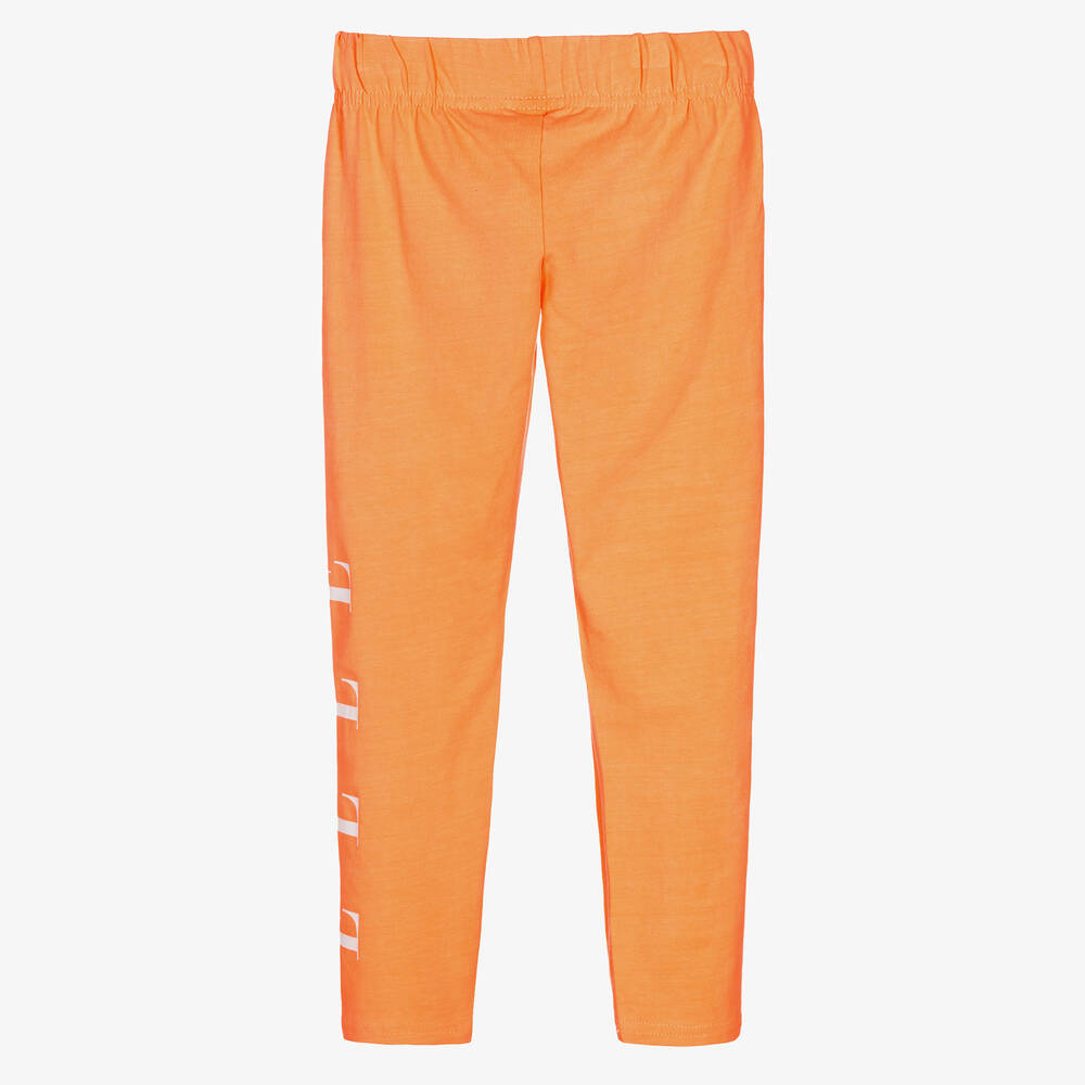 إيل-Girls Orange Cotton Leggings | Childrensalon Outlet
