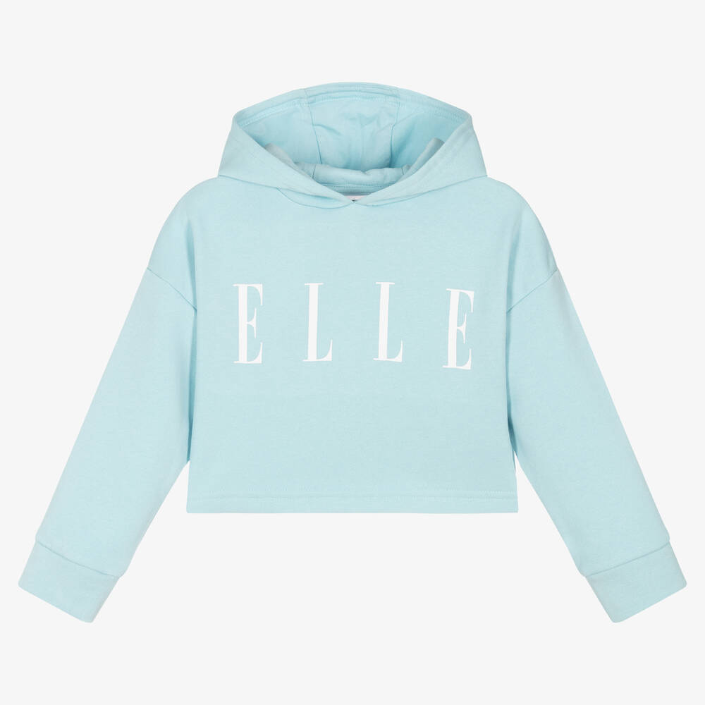 Elle - Girls Pale Blue Logo Hoodie | Childrensalon