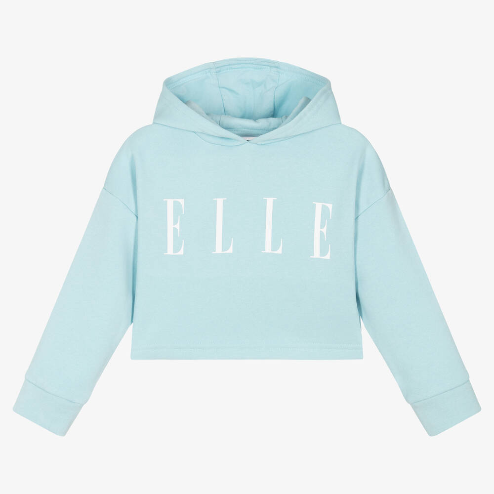 Girls Pale Blue Logo Hoodie