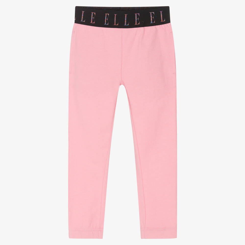 Elle - Girls Pink Cotton Leggings | Childrensalon