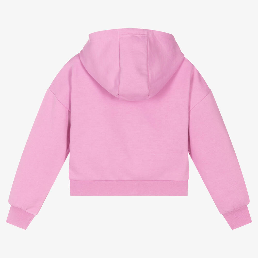 Elle - Girls Pink Cotton Zip-Up Top | Childrensalon Outlet