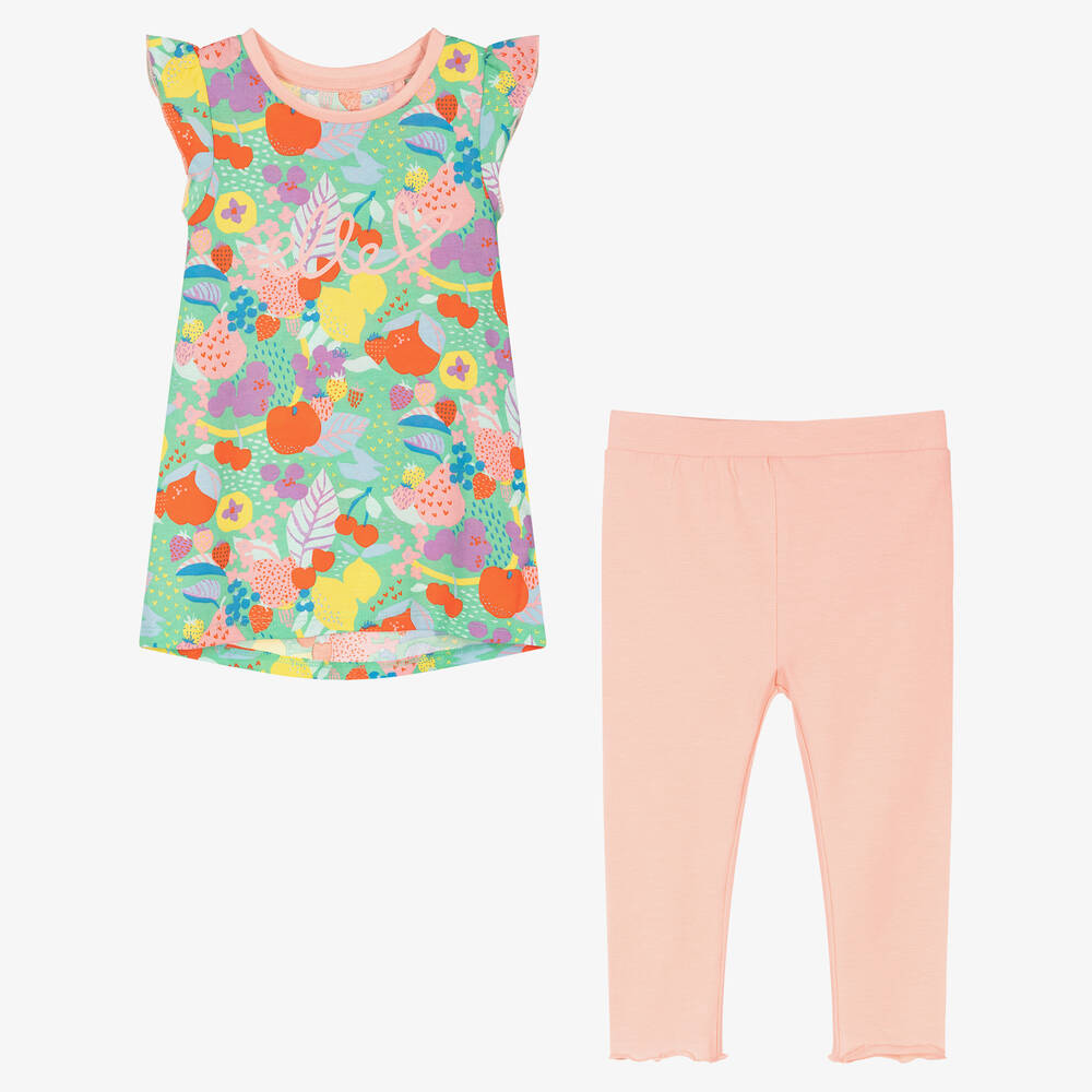 إيل-Girls Pink & Green Legging Set | Childrensalon Outlet