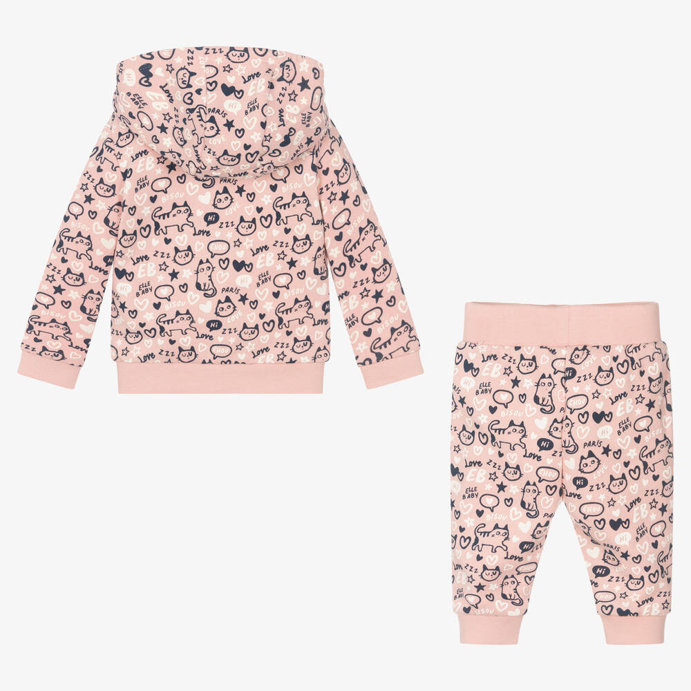 Elle Girls Pink Jersey Tracksuit
