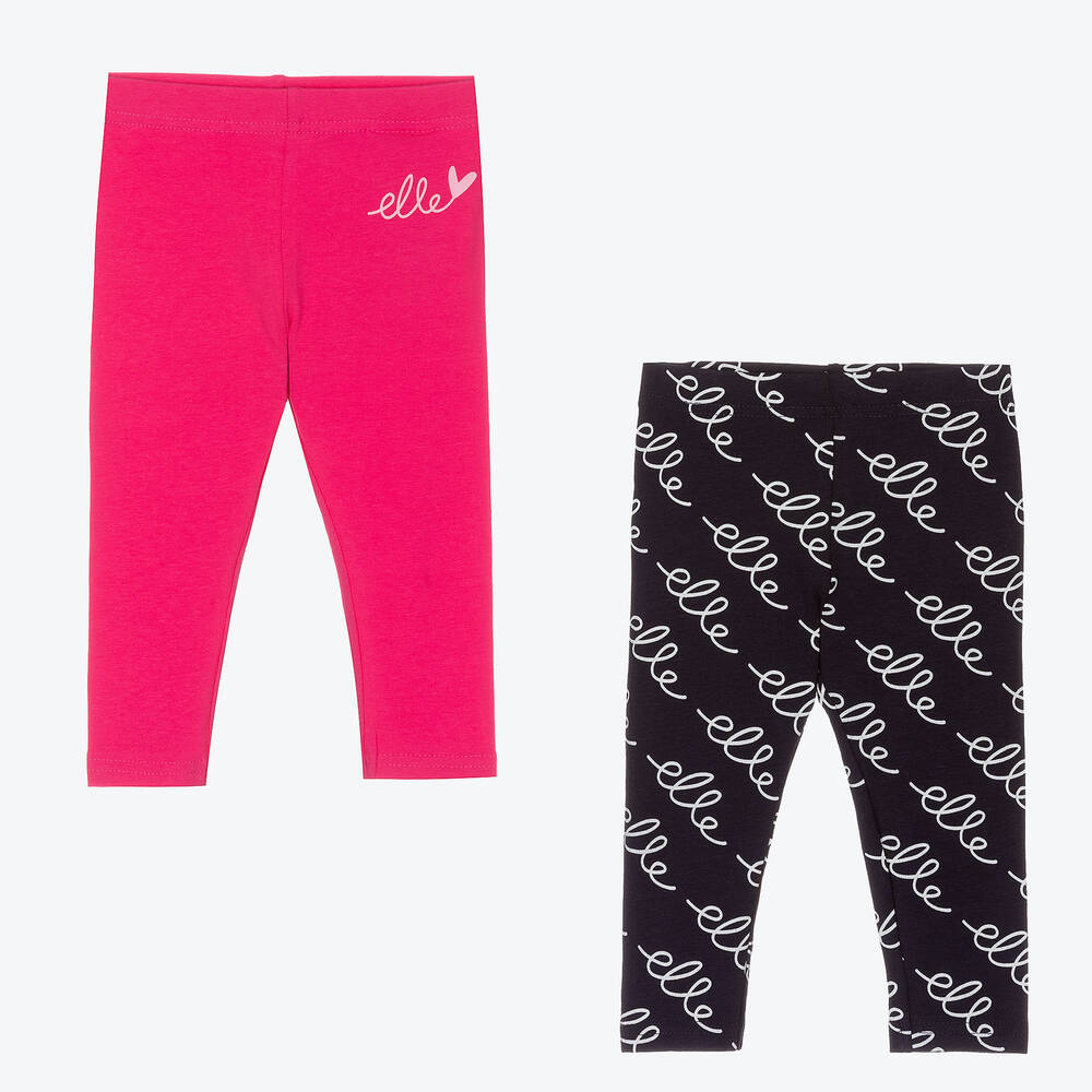 Elle - Pink & Blue Leggings (2 Pack) | Childrensalon