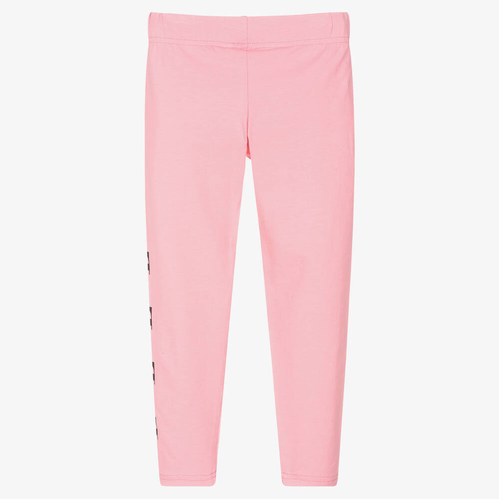 Elle-Pink Logo Cotton Leggings | Childrensalon Outlet