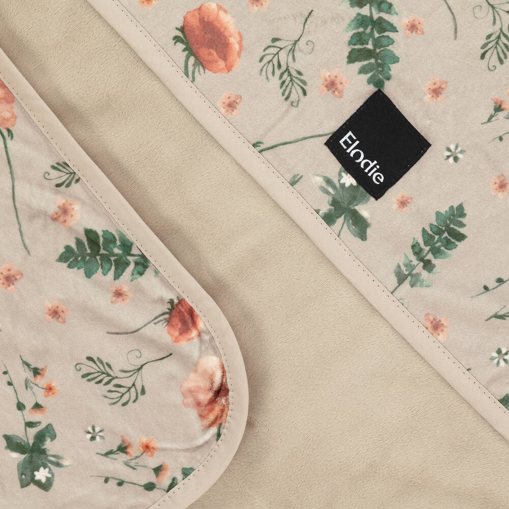 Elodie-Beige Velour Blanket (100cm) | Childrensalon Outlet