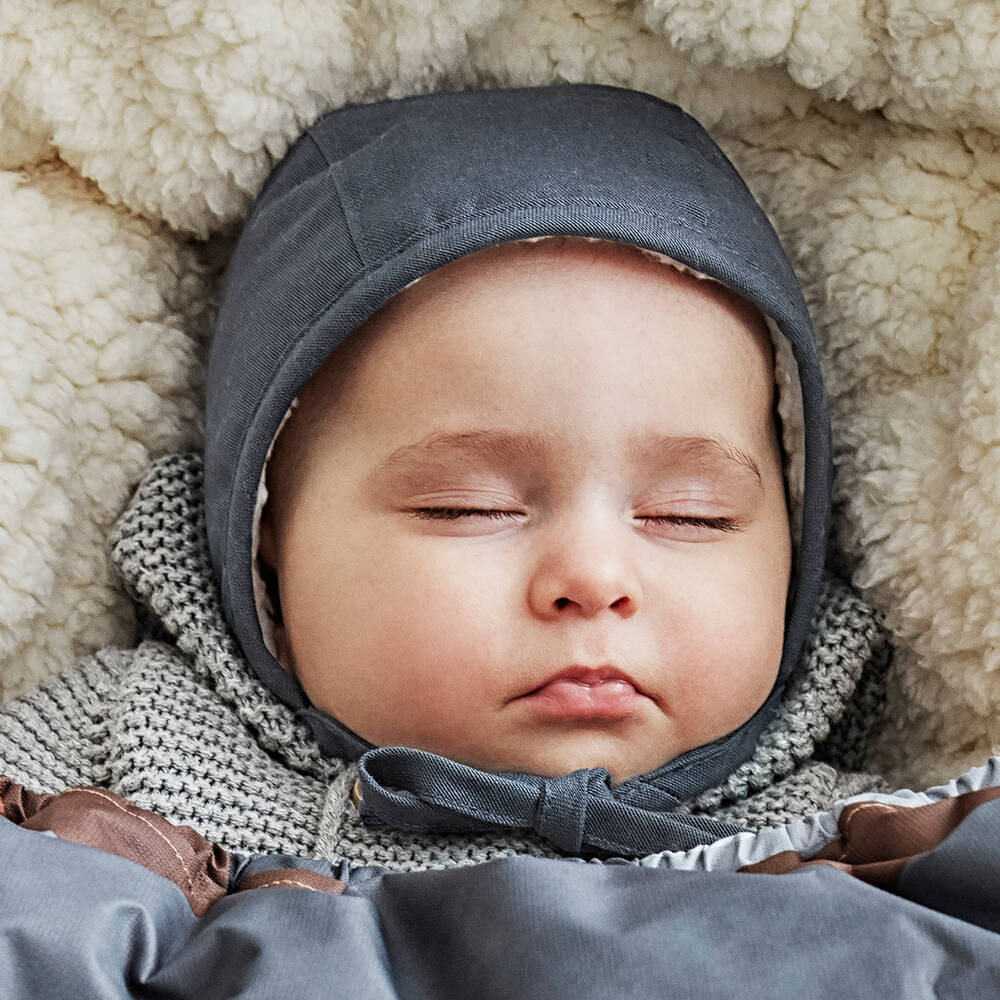Elodie-Blue Faux Fur Lined Bonnet | Childrensalon Outlet