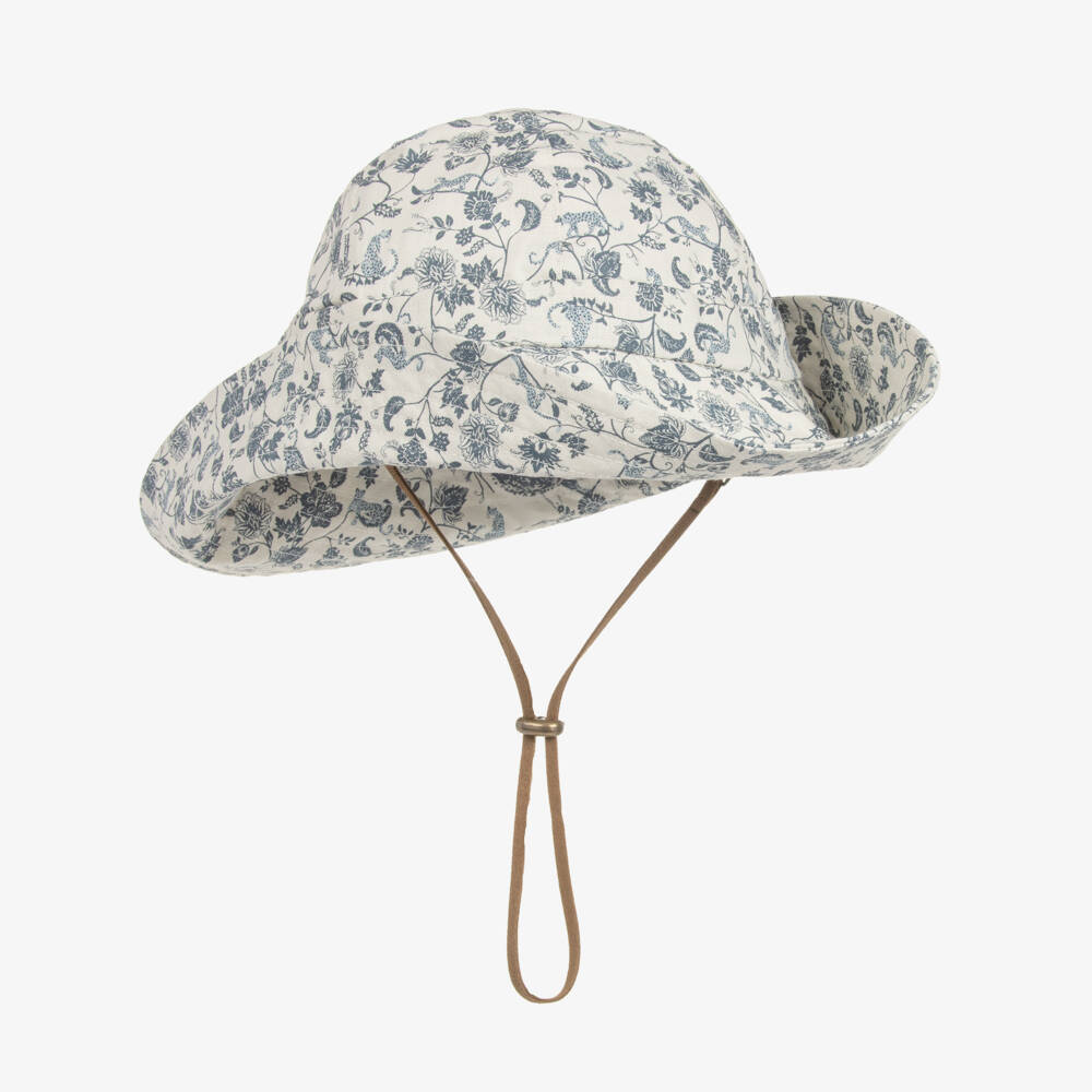 Elodie-Blue Floral Adventure Sun Hat | Childrensalon Outlet