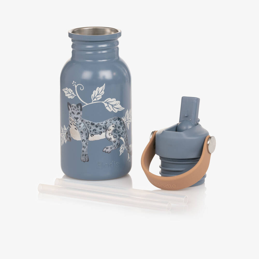 Elodie-Blue Leopard Water Bottle (16cm) | Childrensalon Outlet