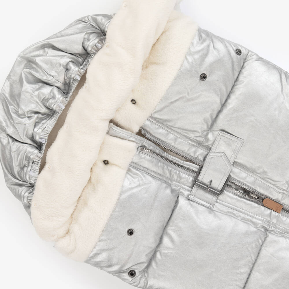 Elodie-Boys Cozy Silver Sheen Footmuff | Childrensalon Outlet