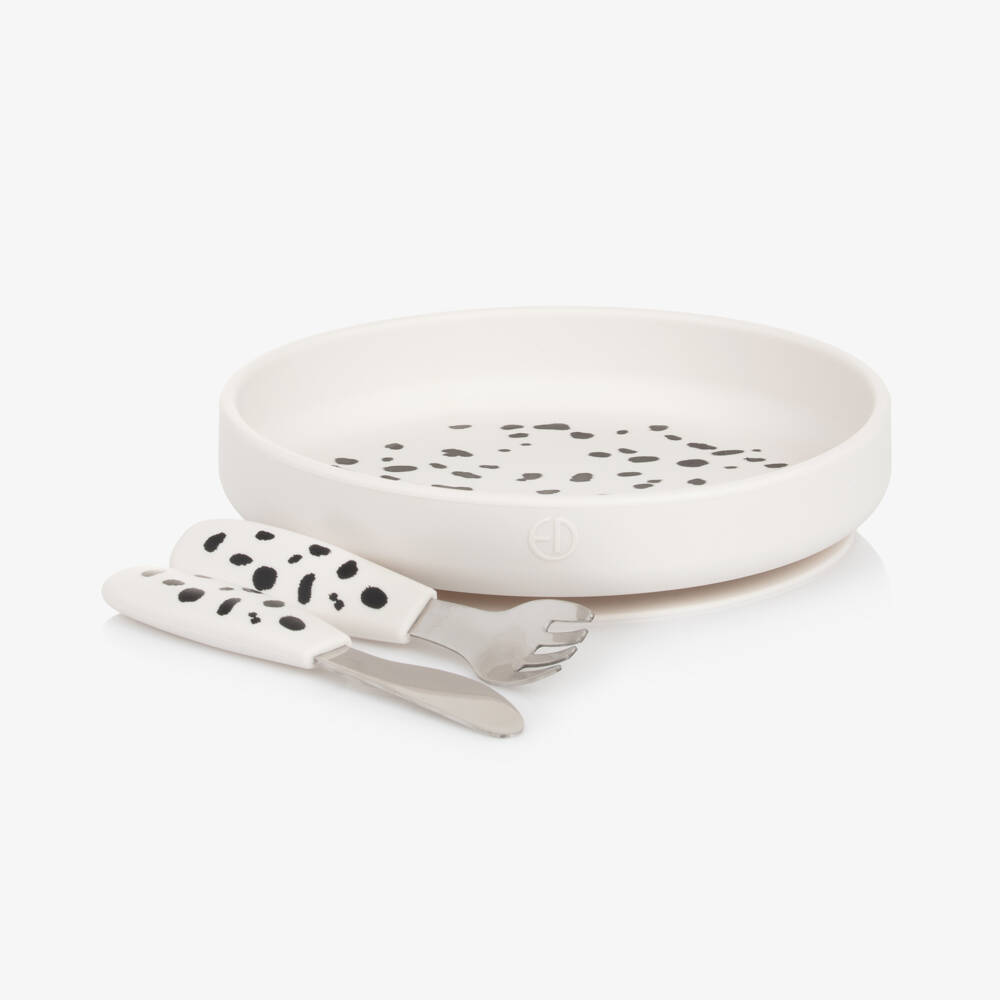 Elodie-Boys Dalmatian Dining Set - White | Childrensalon Outlet