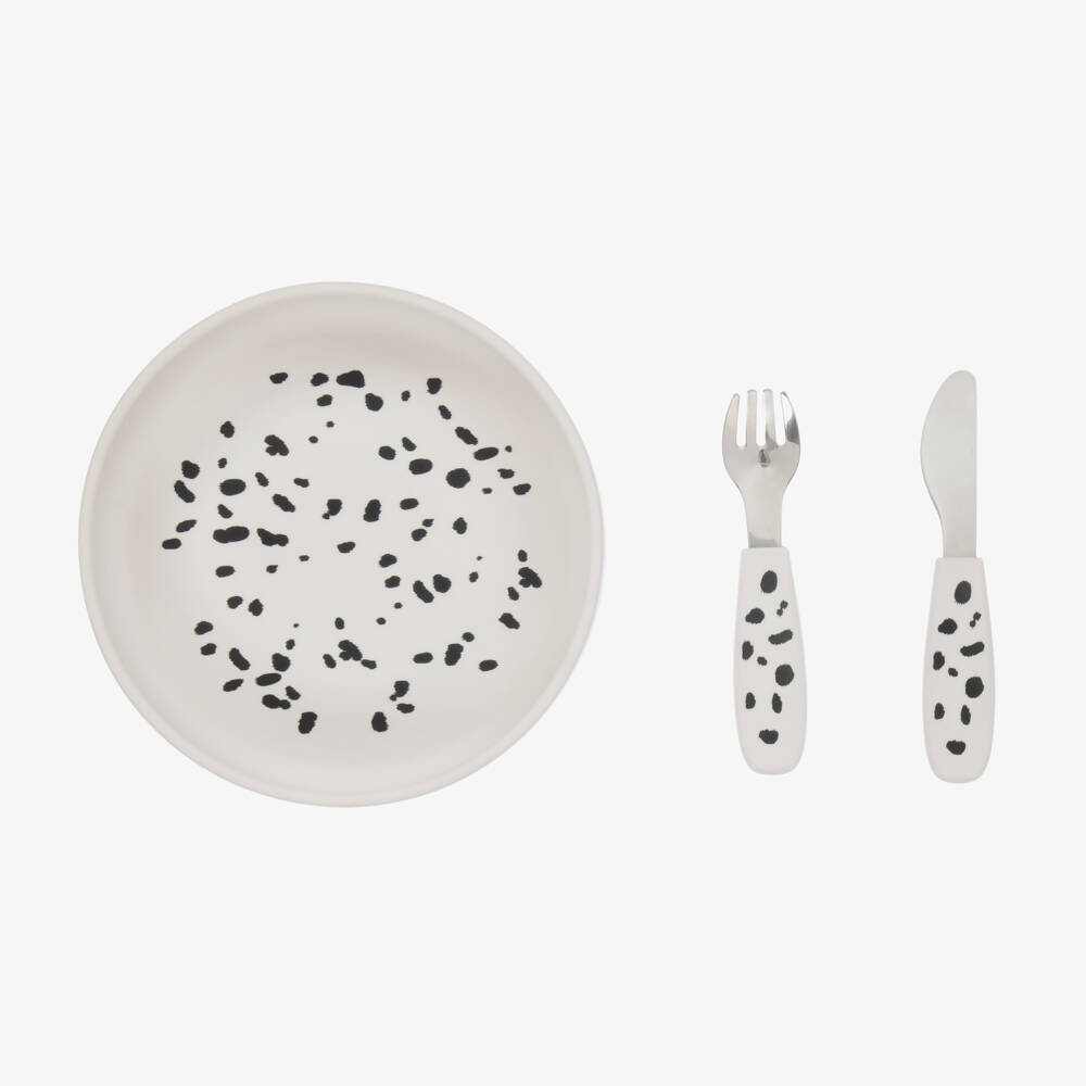Elodie-Boys Dalmatian Dining Set - White | Childrensalon Outlet