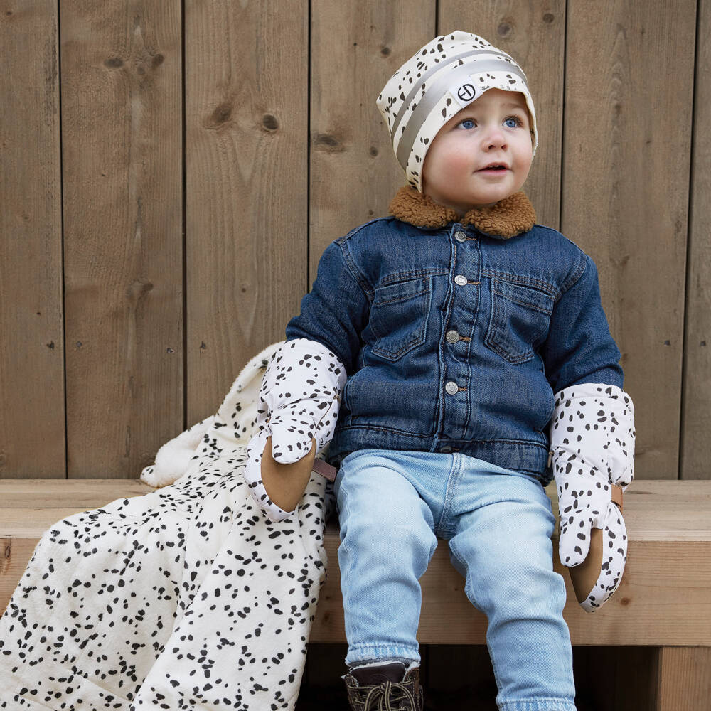 Elodie-Boys Ivory Spotty Cozy Mittens | Childrensalon Outlet
