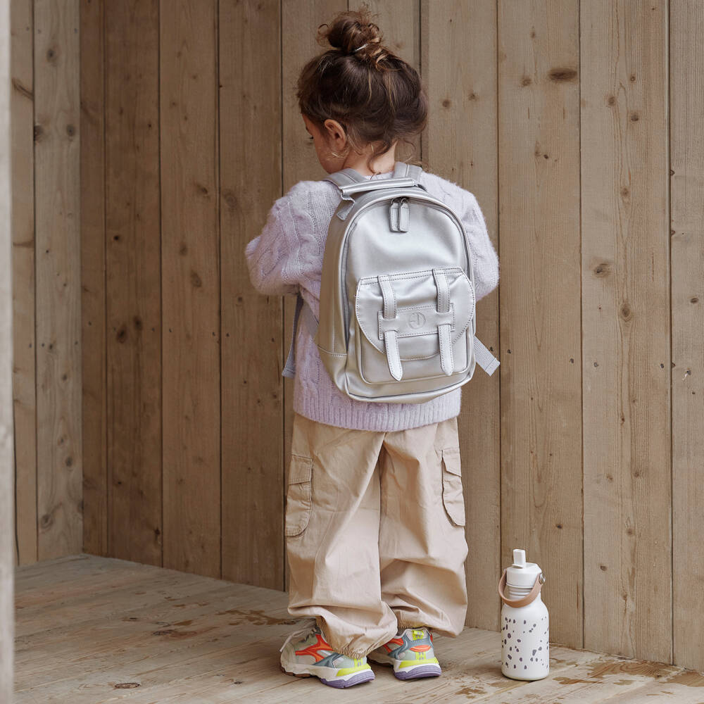 Elodie-Boys Metallic Silver Mini Backpack | Childrensalon Outlet
