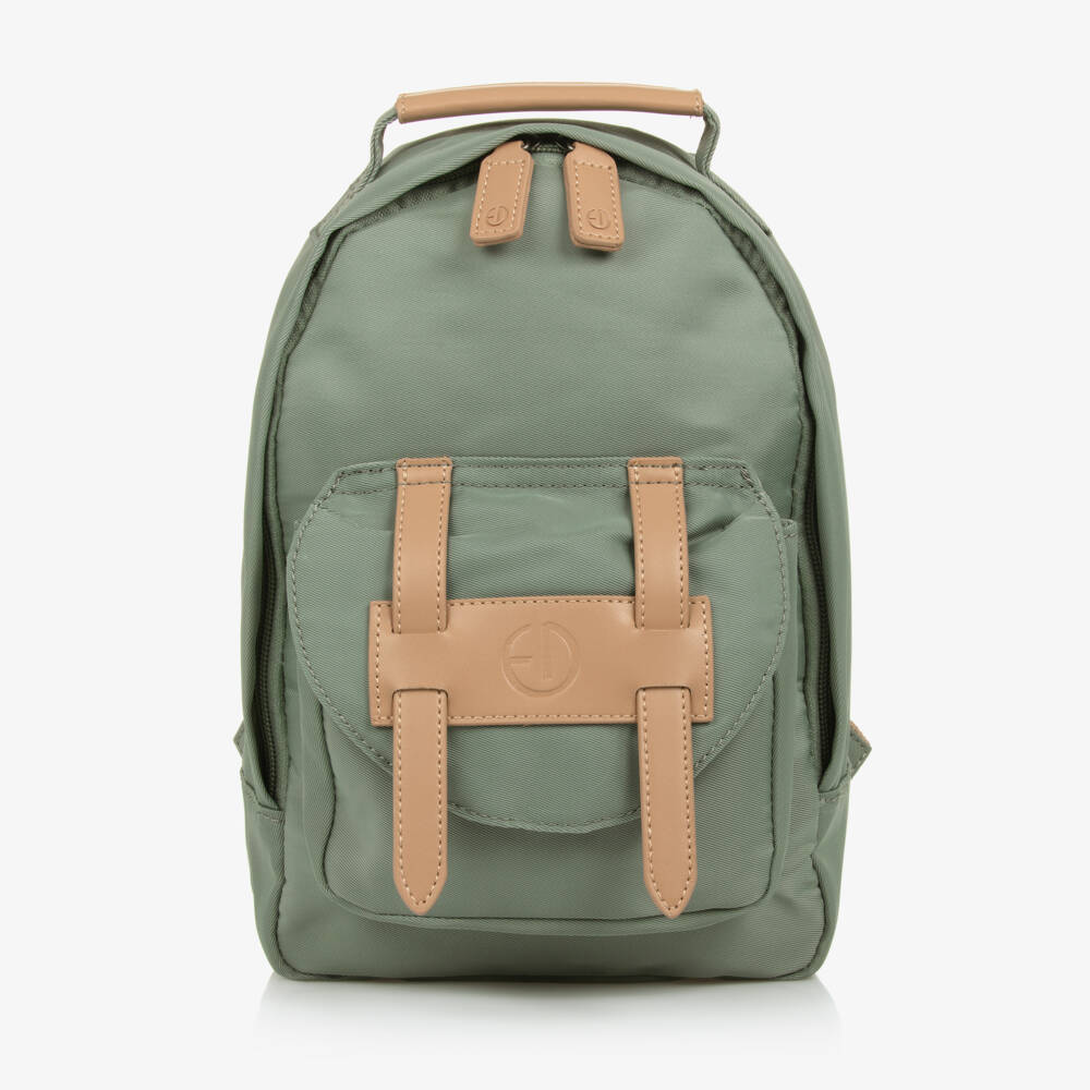 Elodie-Boys Silky Green Canvas Rucksack | Childrensalon Outlet
