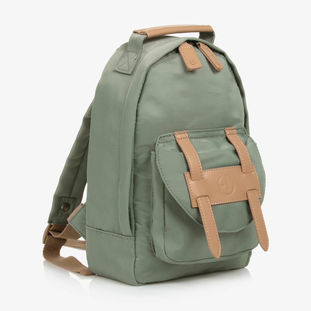Elodie-Boys Silky Green Canvas Rucksack | Childrensalon Outlet