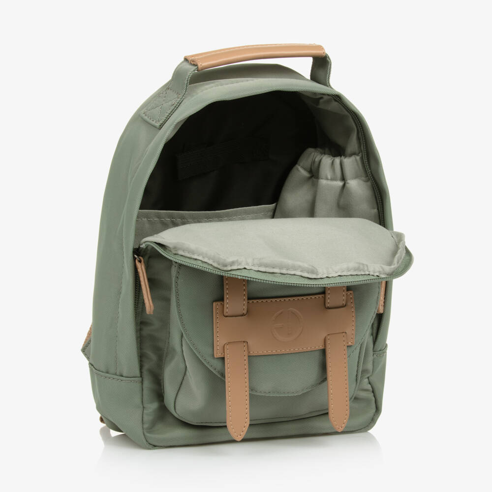 Elodie-Boys Silky Green Canvas Rucksack | Childrensalon Outlet