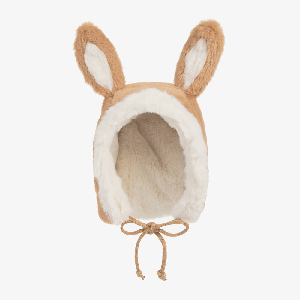 Elodie-Кремовая плюшевая шапочка для малышей в виде зайчика | Childrensalon Outlet