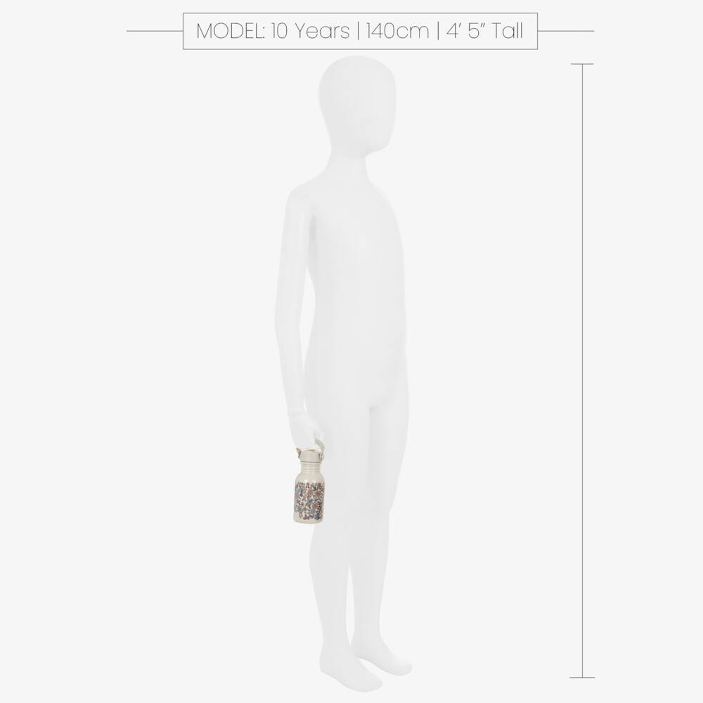 Elodie-Girls Beige Floral Water Bottle (16cm) | Childrensalon Outlet