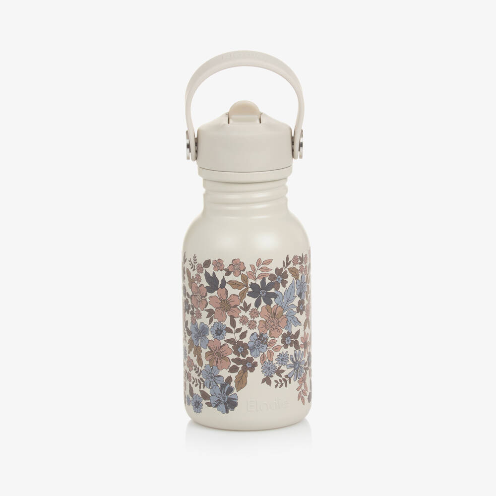 Elodie-Girls Beige Floral Water Bottle (16cm) | Childrensalon Outlet