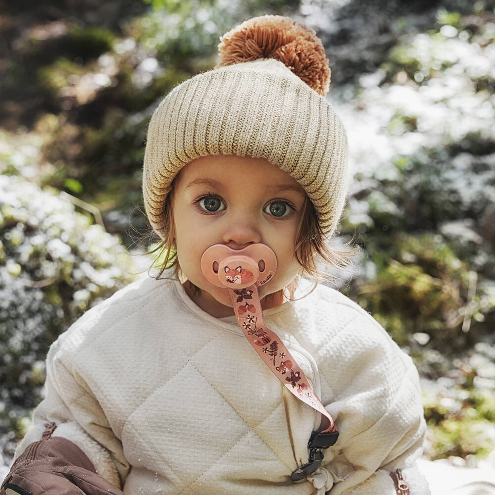 Elodie-Girls Beige Fox Pacifier | Childrensalon Outlet
