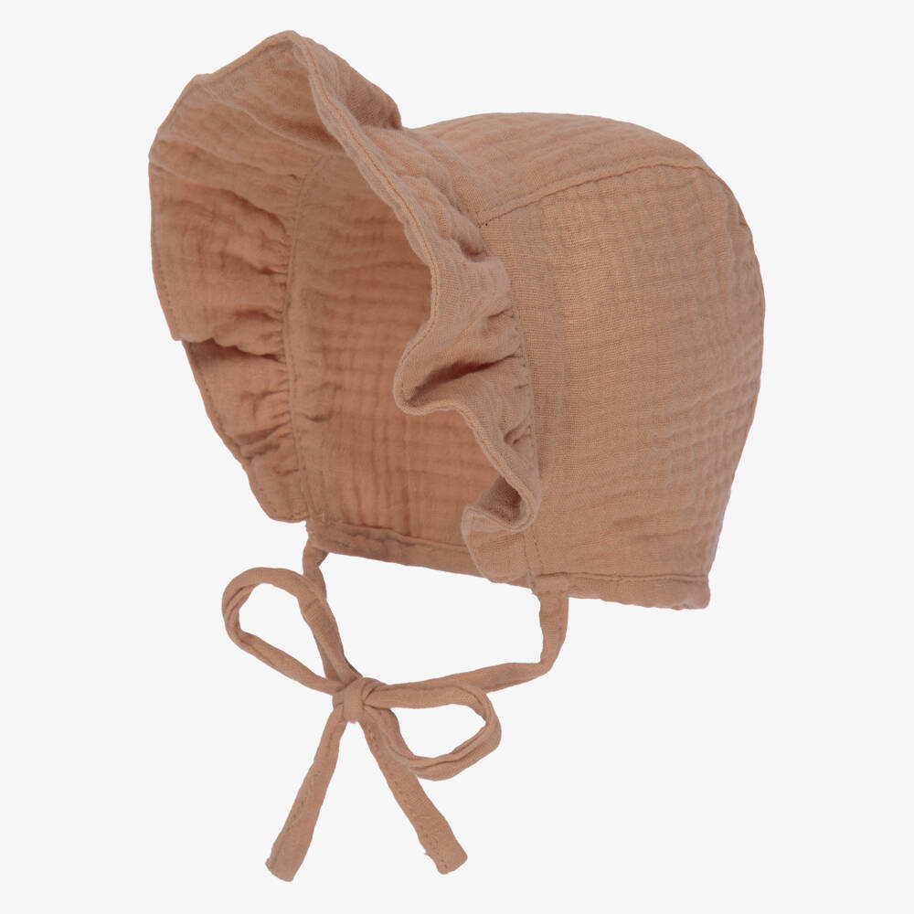Elodie-Бежевый хлопковый чепец | Childrensalon Outlet