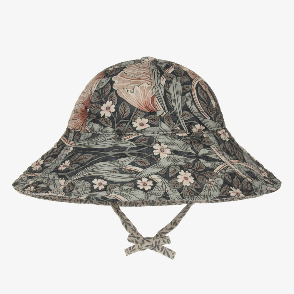 Elodie-Girls Elegant Morris Print Sun Cap | Childrensalon Outlet