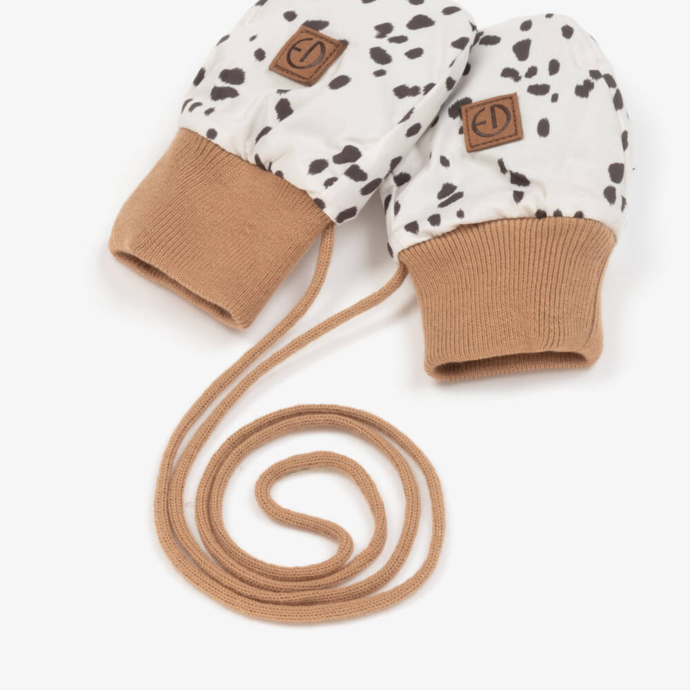 Elodie-Girls Ivory Dalmatian Snuggle Mittens | Childrensalon Outlet