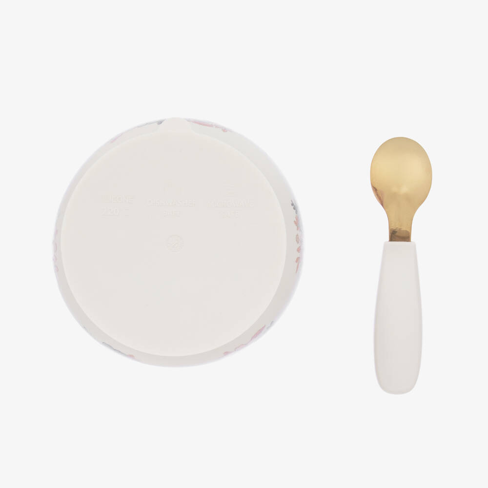 Elodie-Girls Ivory Floral Dining Set | Childrensalon Outlet