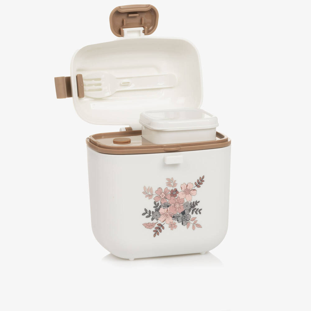 Elodie-Girls Ivory Floral Lunch & Snack Box | Childrensalon Outlet