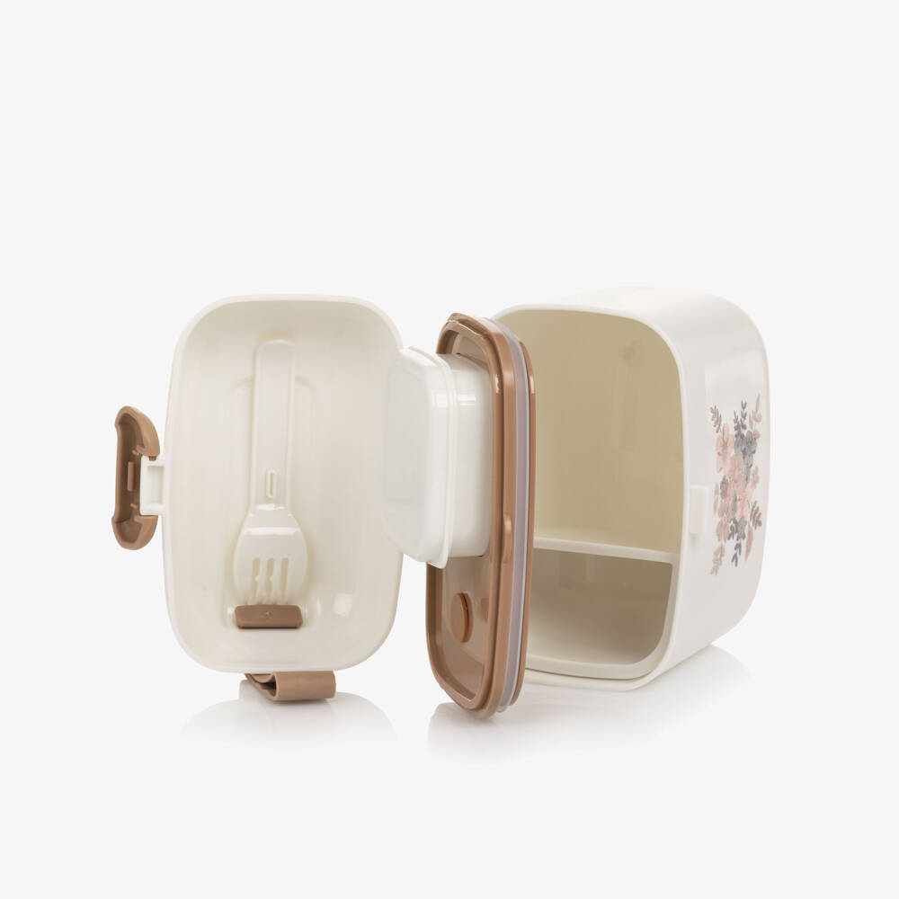 Elodie-Girls Ivory Floral Lunch & Snack Box | Childrensalon Outlet