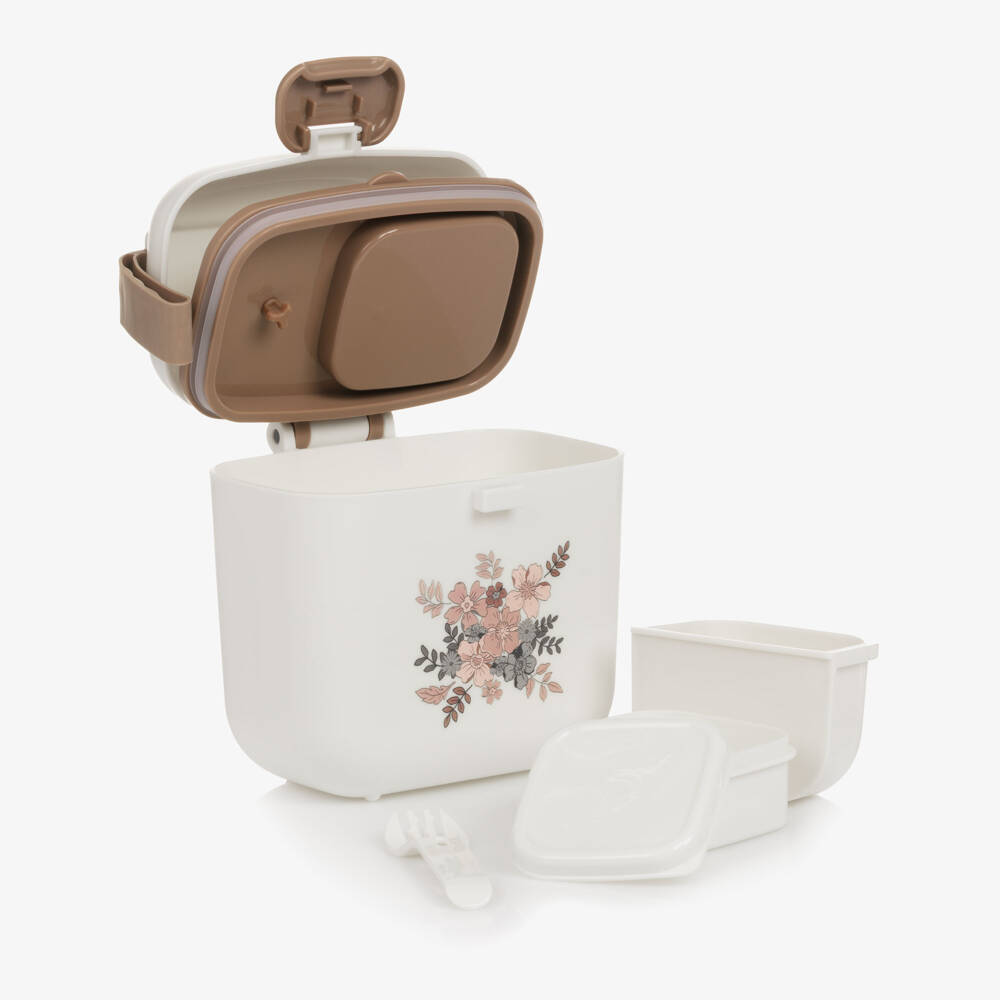Elodie-Girls Ivory Floral Lunch & Snack Box | Childrensalon Outlet