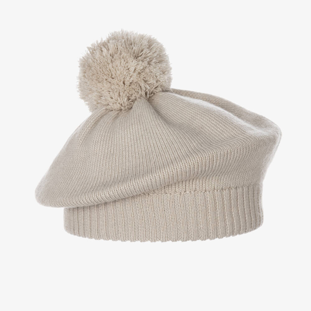 Elodie-Girls Ivory Wool Blend Beret | Childrensalon Outlet