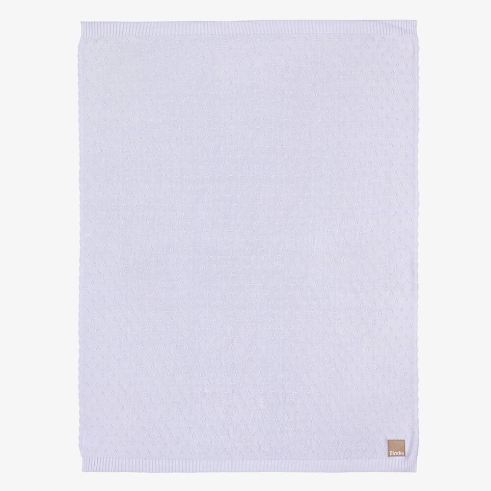 Elodie-Girls Lavender Pointelle Knit Blanket | Childrensalon Outlet