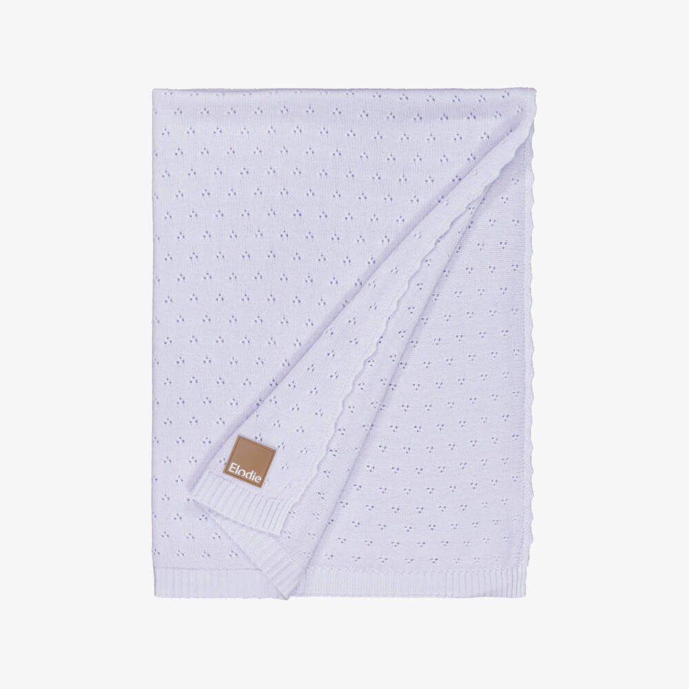 Elodie-Girls Lavender Pointelle Knit Blanket | Childrensalon Outlet