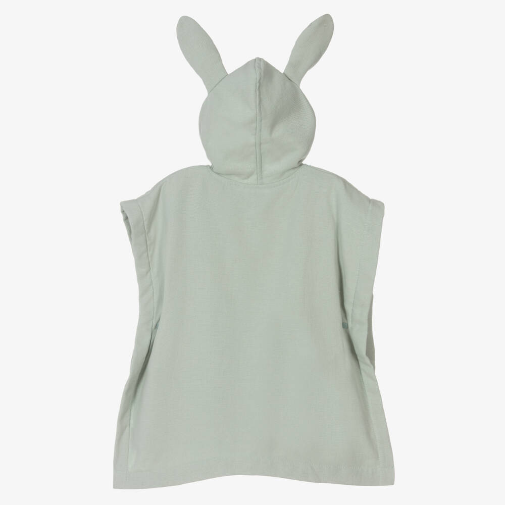 Elodie-Green Cotton Hooded Poncho Towel | Childrensalon Outlet