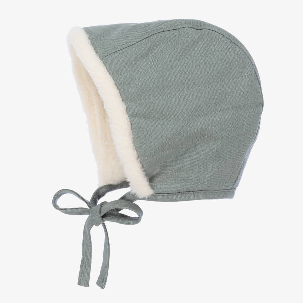 Elodie-Green Faux Shearling Winter Bonnet | Childrensalon Outlet