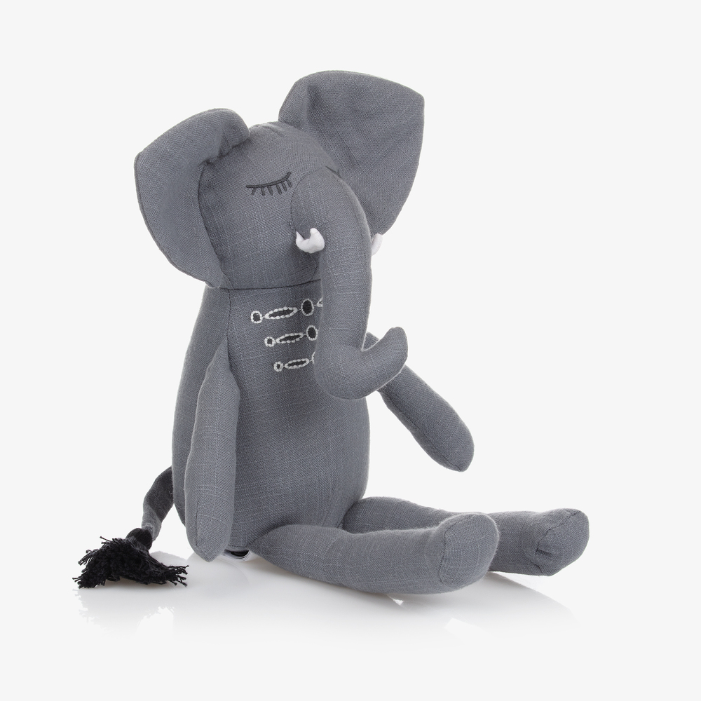 Elodie - Éléphant gris en peluche (32 cm) | Childrensalon