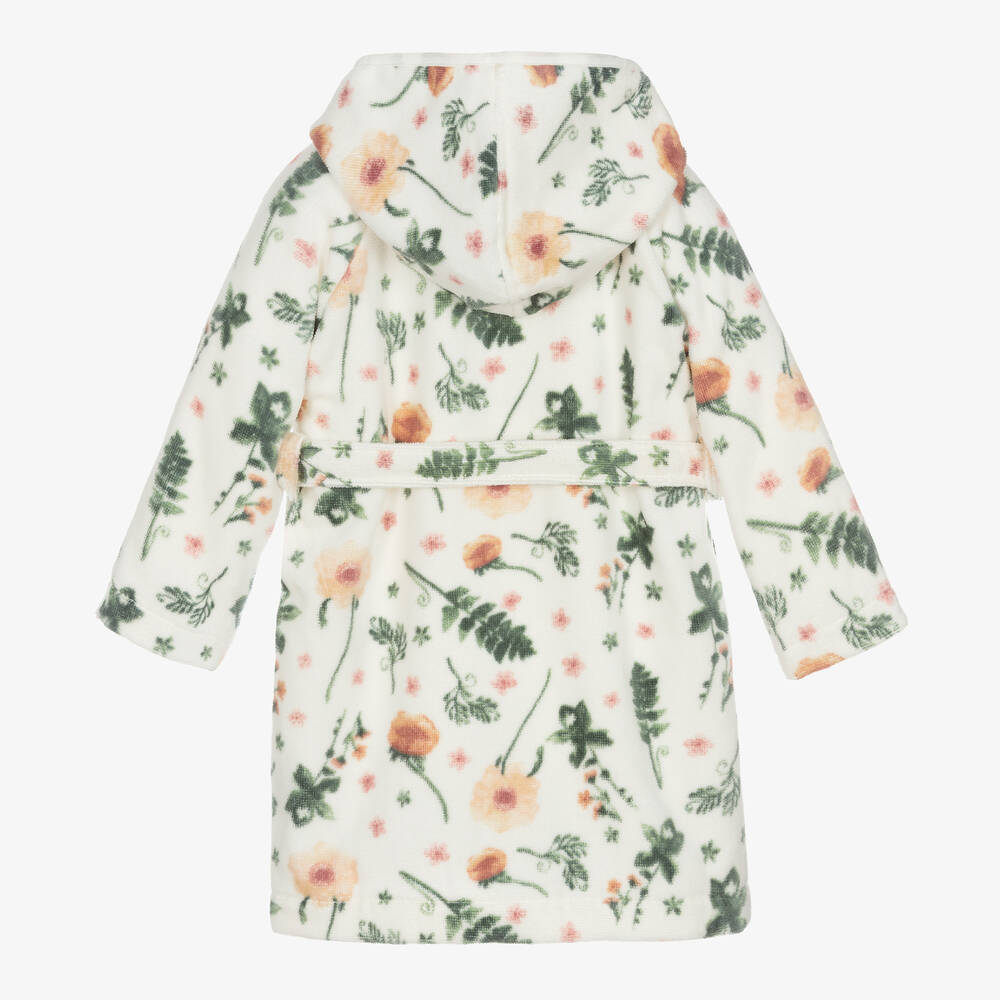Elodie-Кремовый велюровый халат с цветами | Childrensalon Outlet