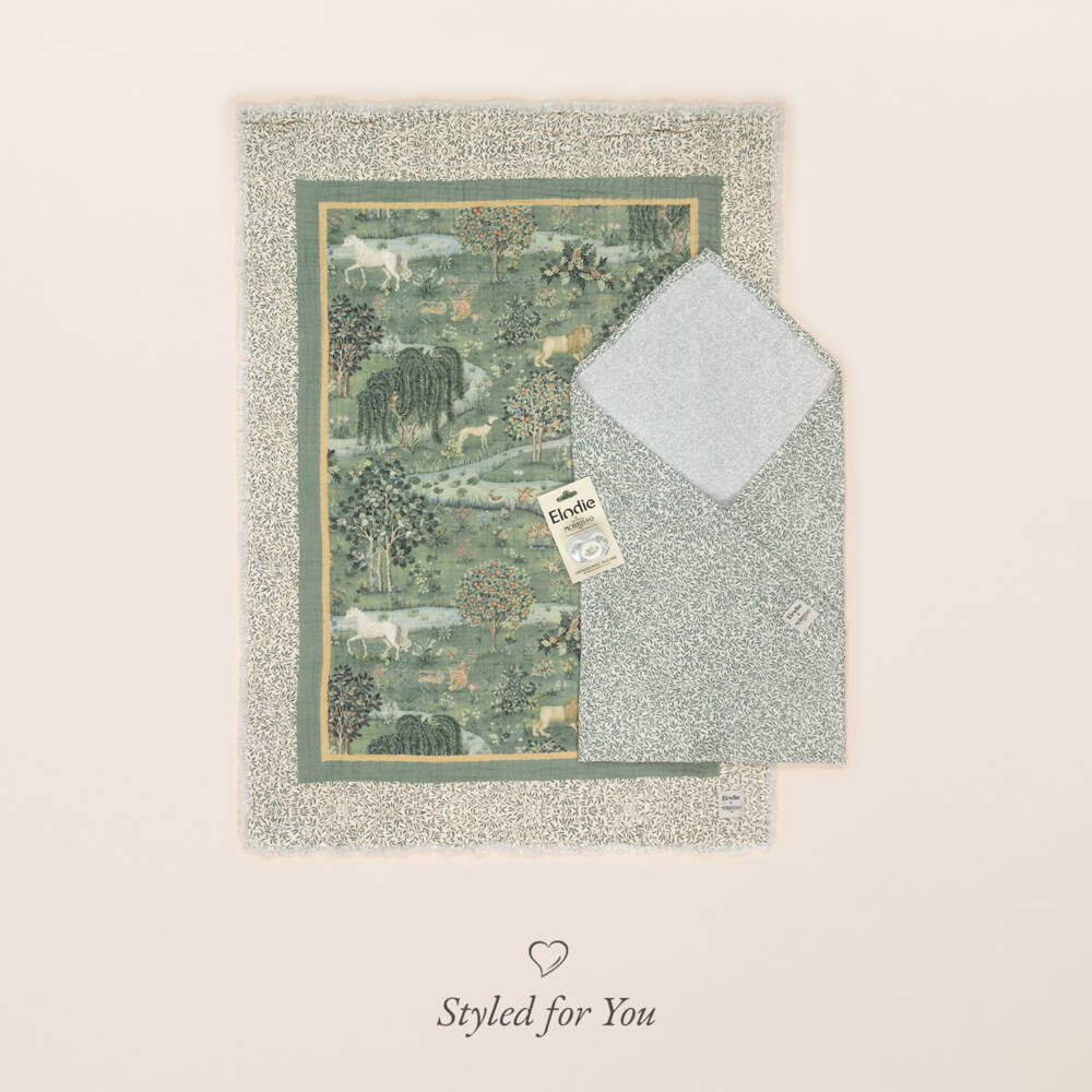 Elodie-Ivory Green Bamboo Muslin Cloth | Childrensalon Outlet