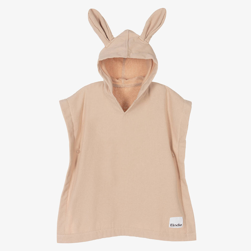 Elodie-Pink Cotton Hooded Poncho Towel | Childrensalon Outlet